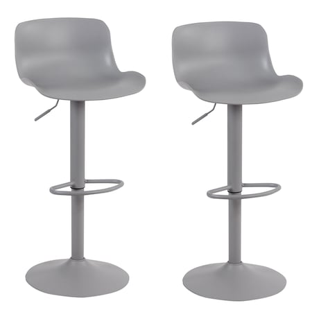 Amerihome Adjustable Height Solid Color Monochromatic Bar Stool Set, Gray, PR BS199GSET